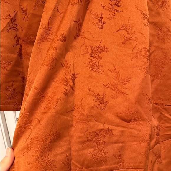 Lulu’s Exceptional Design Rust Orange Pleated Tie-Back Mini Dress - Picture 6 of 8